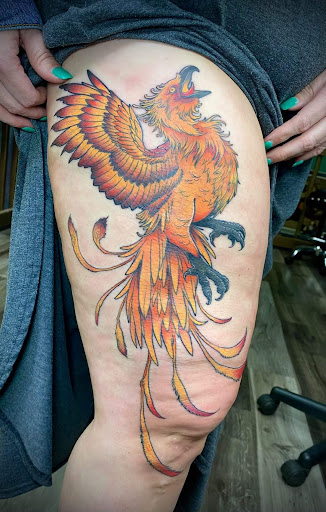 Find tattoos ideas on leg for your next unique tattoo in Savannah at Tramp Art Studios