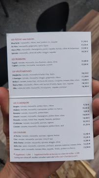 Menu du Bella Ciao pizza è aperitivo à Chambéry