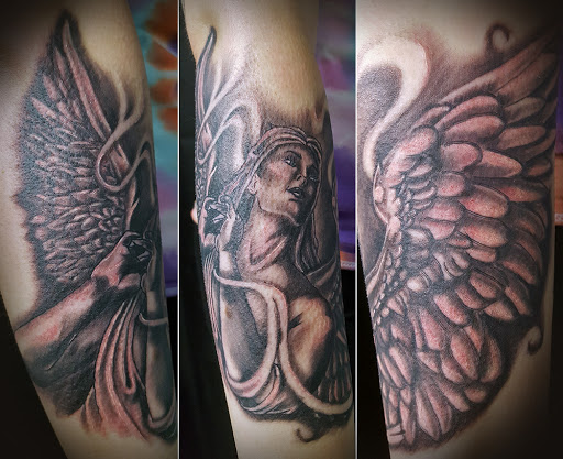 Explore piano tattoo ideas, creative tattoo ideas in Louisville, available at Brother Ravens Tattoo & Art Emporium