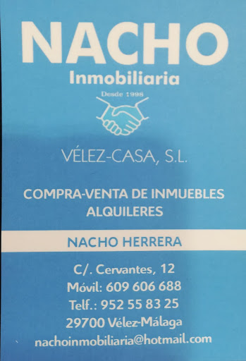 Nacho Inmobiliaria - C. Cervantes, 12, 29700 Vélez-Málaga, Málaga, España