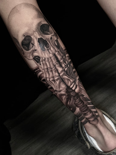 Explore chest sleeve tattoo ideas, creative tattoo ideas in Norcross, available at Brotherhood Tattoo