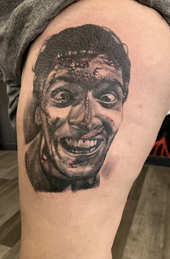 Explore mens throat tattoo ideas, creative tattoo ideas in Silver City, available at Independent Ink Tattoo