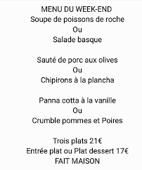 Restaurant L'Estegi à Bayonne (la carte)