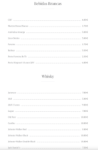 Restaurant Cafe Fura à Póvoa de Lanhoso (la carte)