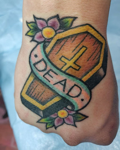 Explore trap house tattoo ideas, creative tattoo ideas in Yucca Valley, available at Strata Tattoo Lab LLC
