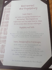 Restaurant Restaurant „Zur Kugelsburg“ à Volkmarsen (la carte)