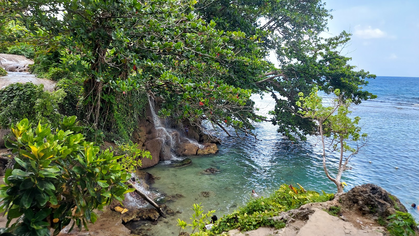 Foto de Little Dunn's River Beach com água cristalina superfície