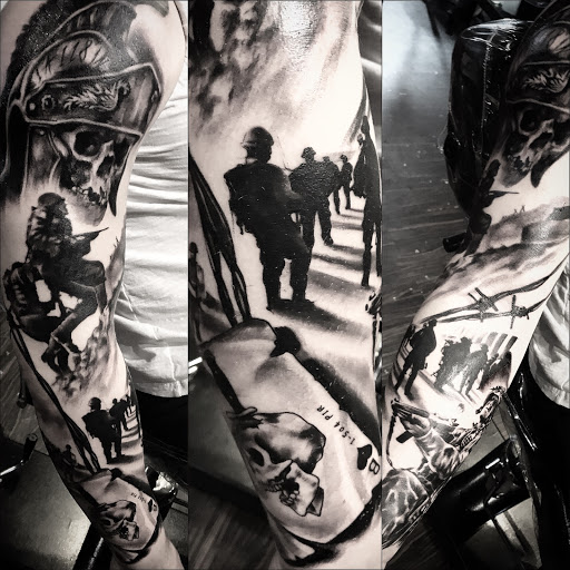 Explore mens wedding ring tattoo ideas, creative tattoo ideas in Orlando, available at Stigma Tattoo Bar