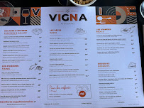 Restaurant La Vigna à Nice (le menu)
