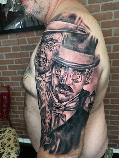 Explore girl thigh tattoo ideas, creative tattoo ideas in Kissimmee, available at Fallen Heroes Tattoo & Piercing (Florida)