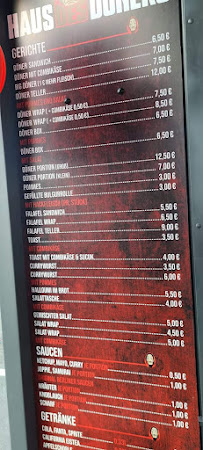 Menu / carte de Haus des Döners à Euskirchen