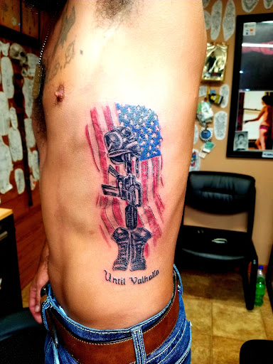 Explore st jude tattoo ideas, creative tattoo ideas in Conway, available at Primal Urge Tattoos