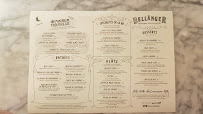 Brasserie Bellanger à Paris carte