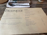 Restaurant français Bloempot à Lille (le menu)