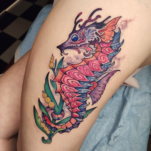 Explore warrior sleeve tattoo ideas, creative tattoo ideas in Augusta, available at Mr. Tattoo