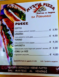 Menu / carte de Mystic Pizza à Cutrofiano