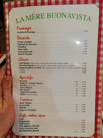 La Mère Buonavista à Marseille menu