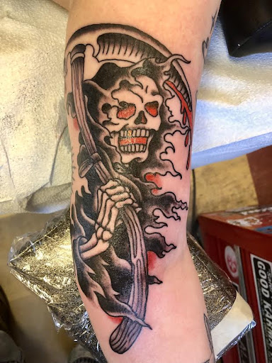 Explore mother name tattoo ideas, creative tattoo ideas in Logan, available at Sailor Jims Electric Tattoo