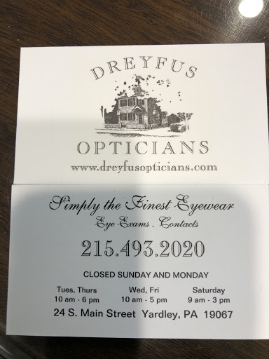 Optician «Dreyfus Opticians», reviews and photos, 24 S Main St, Yardley, PA 19067, USA