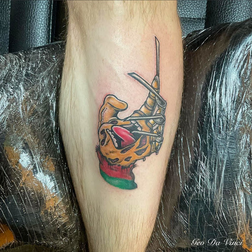 Explore french bulldog tattoo ideas, creative tattoo ideas in Virginia Beach, available at World Famous Blue Horseshoe Tattoo and Piercing Independence
