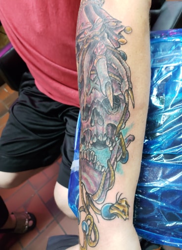 Explore semicolon tattoo ideas for men, creative tattoo ideas in Dallas, available at Freak Show Studio