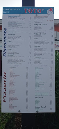 Menu du Totò - da Attilio à Villa Rosa