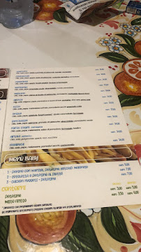 Menu / carte de Bella Vista Pane Condito à Santa Teresa di Riva