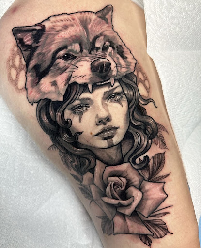 Explore black goddess tattoo ideas, creative tattoo ideas in Clarksville, available at Underdog Tattoo Co