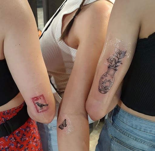 Explore butterfly and flower tattoo ideas, creative tattoo ideas in Mesa, available at Ranger Tattoo & Piercing