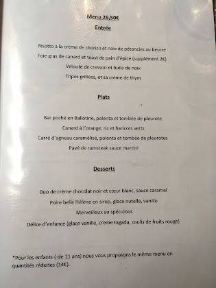 menu du restaurants L'Agora des Sables à Dunkerque