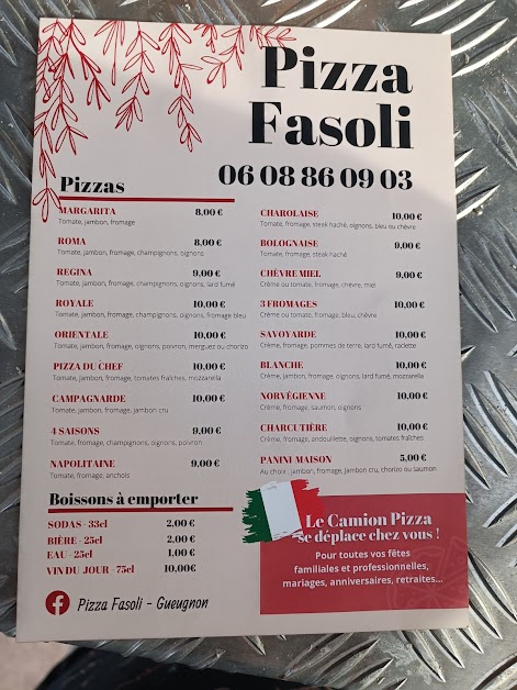Pizza Fasoli à Gueugnon (Saône-et-Loire 71)