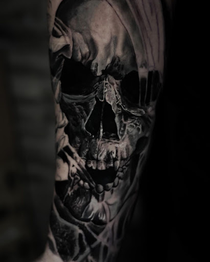 Explore women's leg sleeve tattoo ideas, creative tattoo ideas in Buford, available at Inked Arts Tattoo Studio
