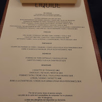 Restaurant Liquide à Paris (la carte)