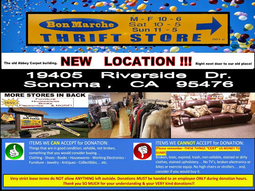 Thrift Store «Bon Marche Thrift Store», reviews and photos, 19405 Riverside Dr, Sonoma, CA 95476, USA