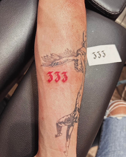 Explore evil eye tattoo ideas, creative tattoo ideas in Burley, available at Fine Line Ink