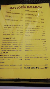 Restaurant de fruits de mer Trattoria Ristorante Dalmata Trieste à Trieste (la carte)