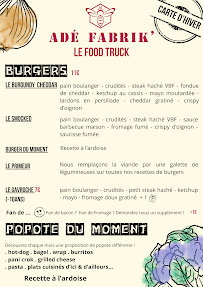 Menu du ADÉ FABRIK' à Charbuy