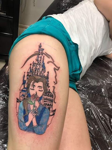 Explore half and half tattoo ideas, creative tattoo ideas in Paris, available at Twizted Dezignz