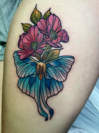 Explore tattoo sleeve ideas color, creative tattoo ideas in Adrian, available at Good Life Tattoo Co.