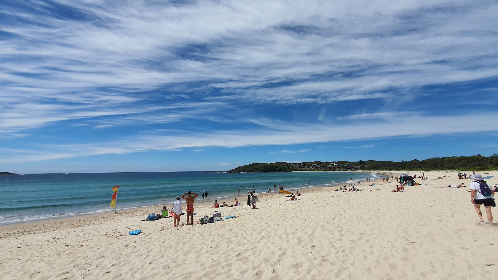Fingal Bay Foreshore Reserve的照片 带有细腻的米色沙子表面