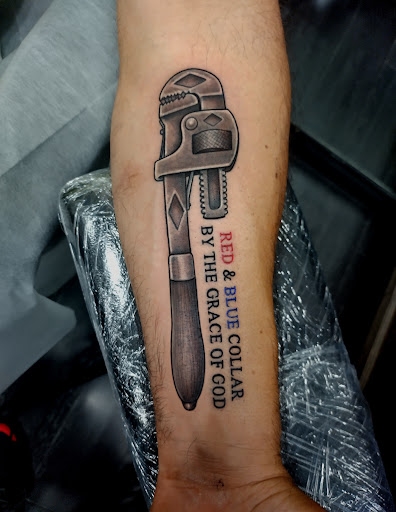 Explore construction tattoo ideas, creative tattoo ideas in North Hollywood, available at Papa Flash Tattoos