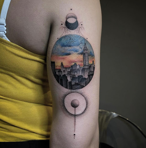 Explore half sleeve tattoo cover up ideas, creative tattoo ideas in New York, available at Red Baron Ink Tattoo and Piercing