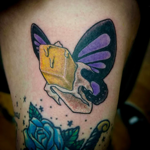 Explore hand tattoo ideas simple, creative tattoo ideas in Covington, available at Cupid Slave Tattoo Company