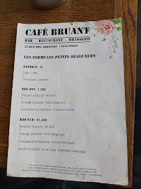 Café Bruant à Paris carte
