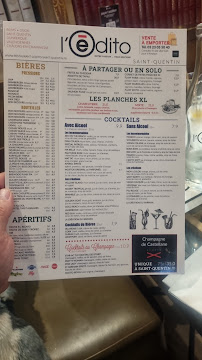 Restaurant Édito Restaurant Saint Quentin à Saint-Quentin (le menu)