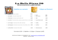 La Belle Pizza 28 à Chuisnes carte