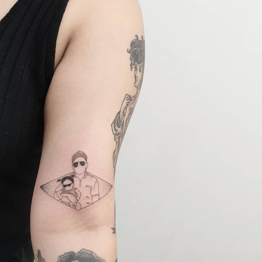 Explore gap filler tattoo background shading ideas, creative tattoo ideas in West Hollywood, available at The Honorable Society Tattoo Shop