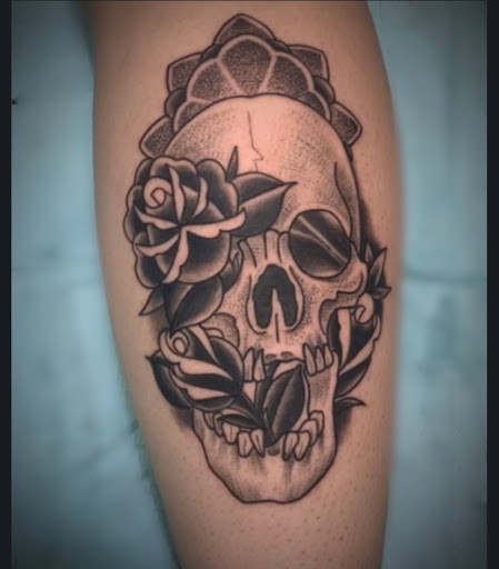 Explore spartan helmet tattoo ideas, creative tattoo ideas in Flatwoods, available at Forrest Tattoo Company