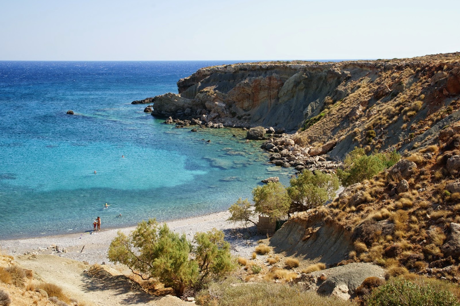 Photo of Vlychada beach with turquoise pure water surface