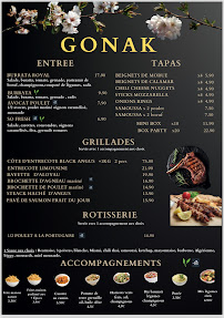 Carte du GonaK l'atelier des Gourmands à Montigny-le-Bretonneux